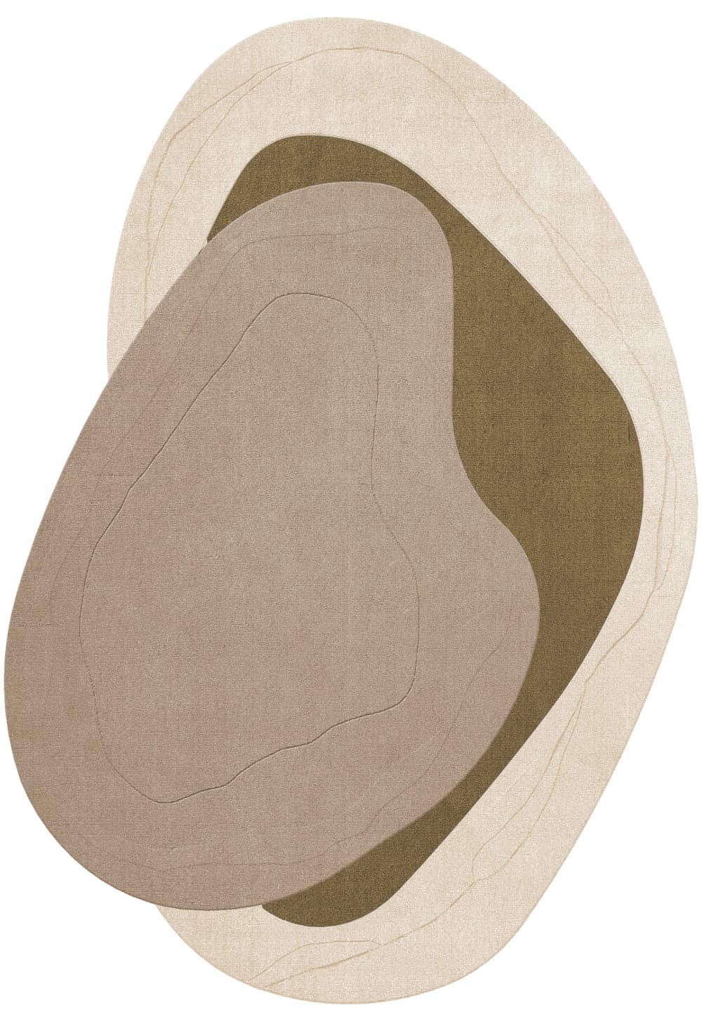 Erik Bratsberg Lozza olive rug photographed in a styled interior