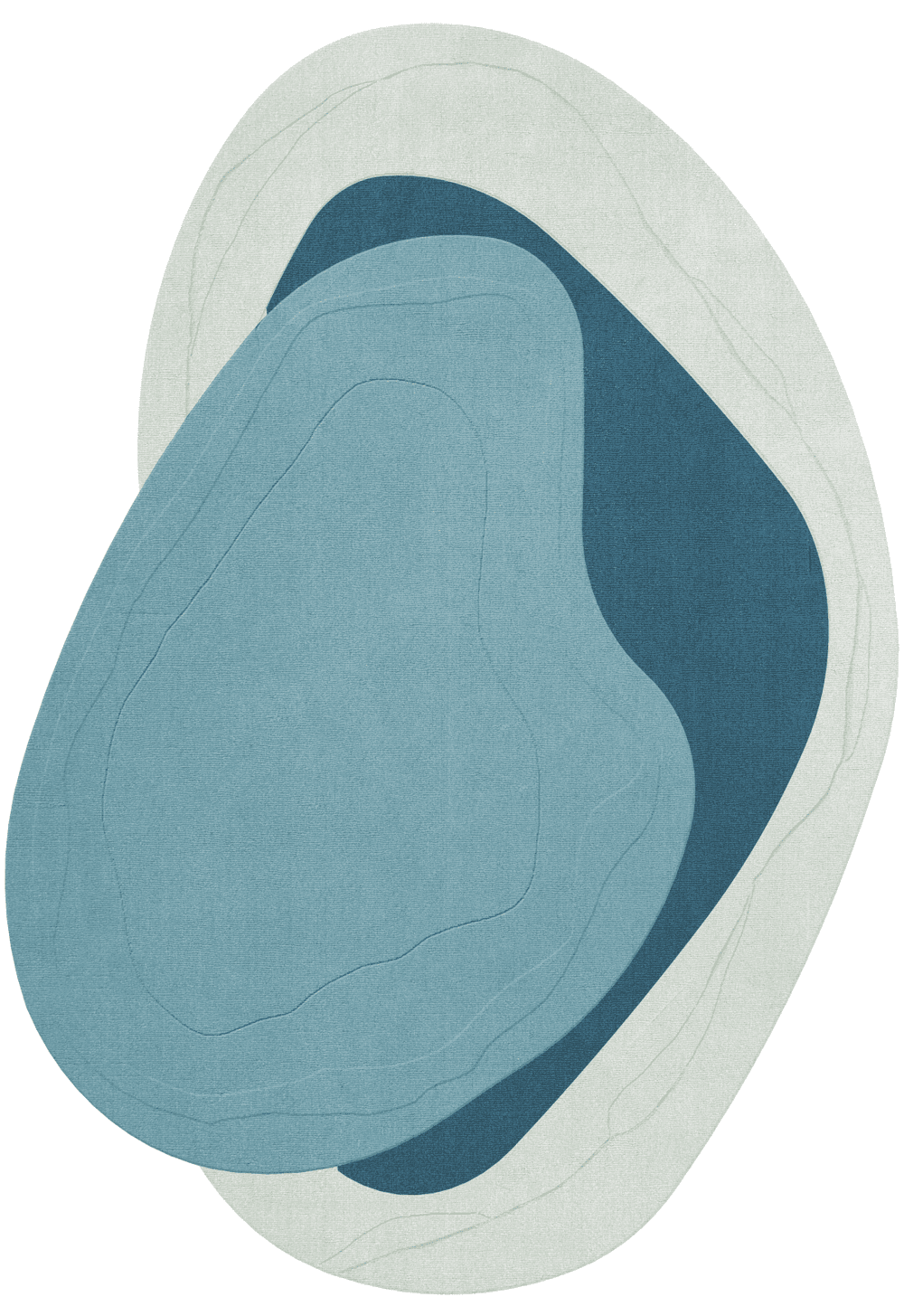 Erik Bratsberg Lozza teal rug photographed in a styled interior