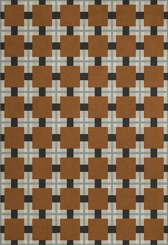 Evelina Kroon Ochre Fields rug photographed in a styled interior