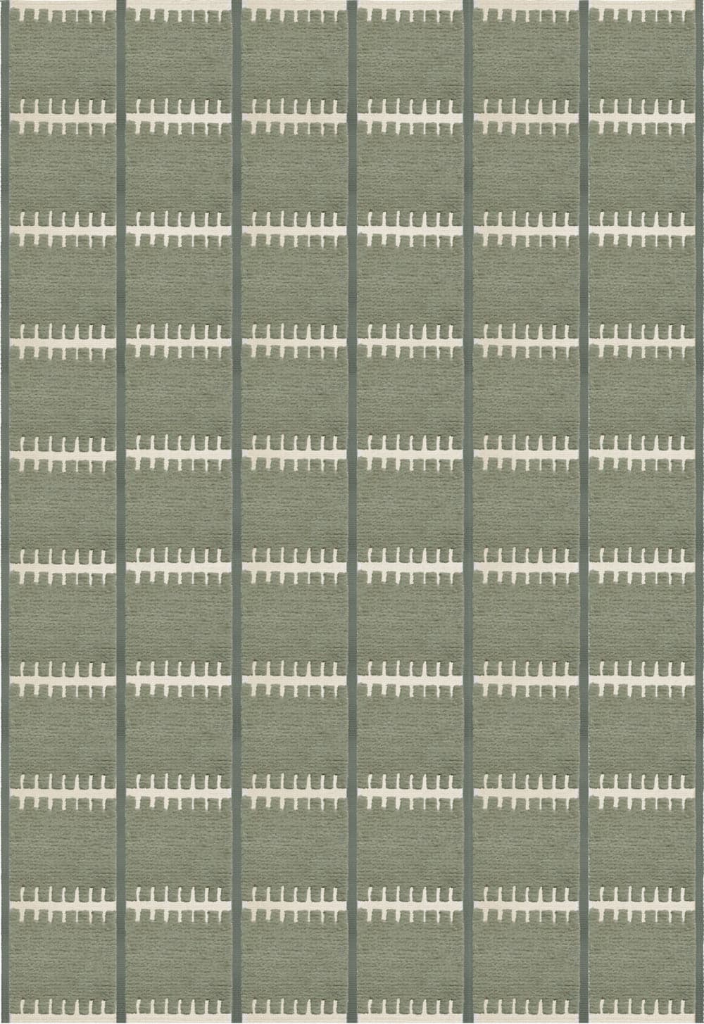 Lilly green wool rug photographed in a styled interior