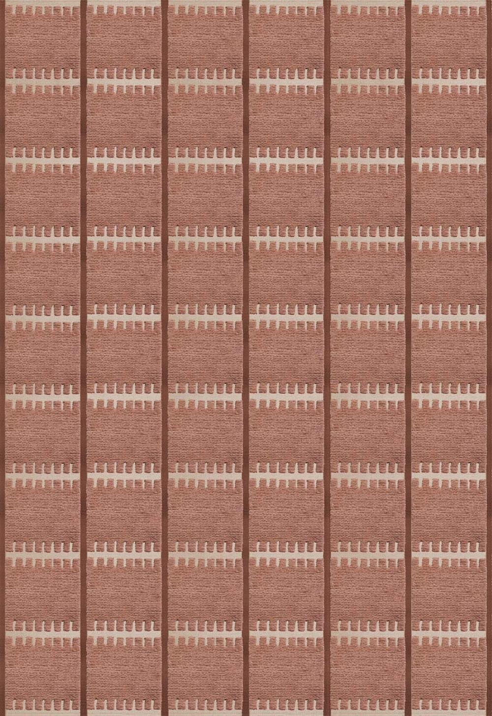 Lilly rust wool rug photographed in a styled interior